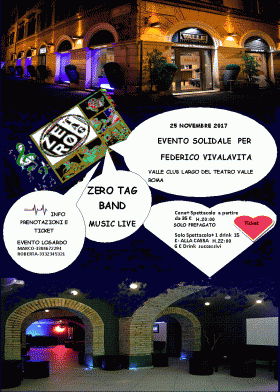 Evento musicale ZERØ TAG BAND 25/11/2017 - Federico Viva la Vita